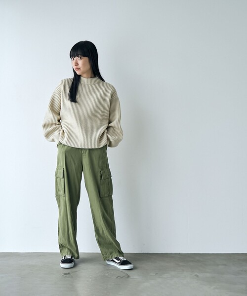 coen（コーエン）の「【毛玉抑制/帯電防止】ラーベンモックネックニット（ニット/セーター・レディース・レッド/ナチュラル/ブラック・M/L）」の12枚目の写真