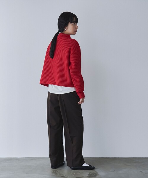 coen（コーエン）の「【毛玉抑制/帯電防止】ラーベンモックネックニット（ニット/セーター・レディース・レッド/ナチュラル/ブラック・M/L）」の17枚目の写真
