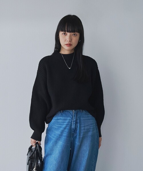 coen（コーエン）の「【毛玉抑制/帯電防止】ラーベンモックネックニット（ニット/セーター・レディース・レッド/ナチュラル/ブラック・M/L）」の19枚目の写真