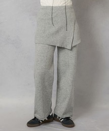 Lull | 【Lull / ルル】折り返しレイヤード風デザインニットパンツ(その他パンツ)