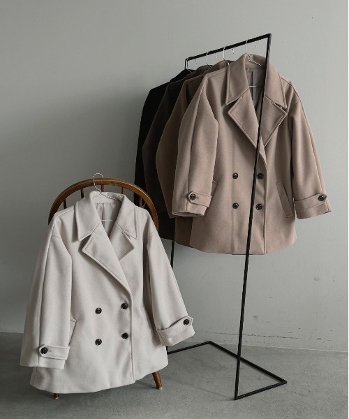 IENA【IVY&OAK/アイビー＆オーク】ショートPコート セール】ウールタッチ オーバーPコート ジャコット（ピーコート）｜ad