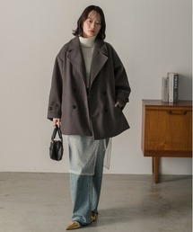 ad thie（アドティエ）の「ウールタッチ オーバーPコート ジャコット（ピーコート）」