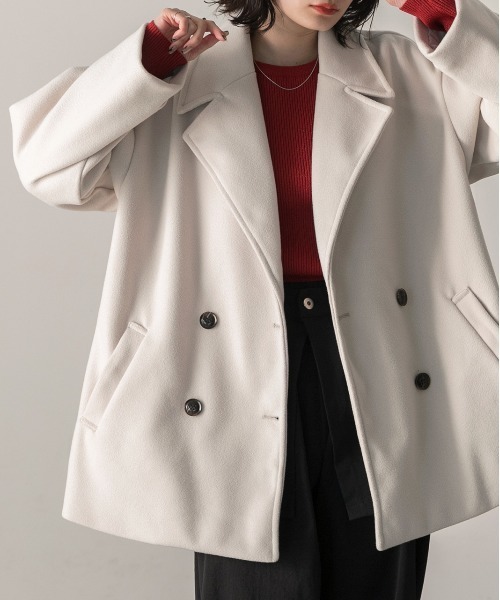 IENA【IVY&OAK/アイビー＆オーク】ショートPコート セール】ウールタッチ オーバーPコート ジャコット（ピーコート）｜ad