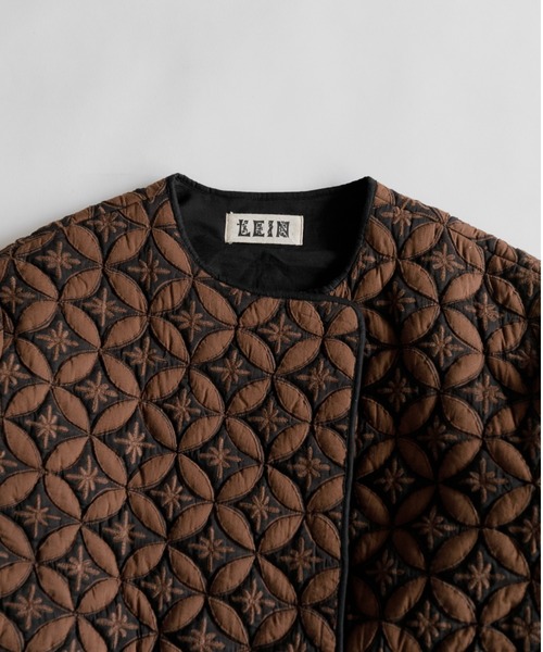 AMERICAN RAG CIE（アメリカンラグシー）の「LEIN キルトジャケット（ノーカラージャケット・レディース・ブラウン/サーモンピンク・FREE）」の22枚目の写真