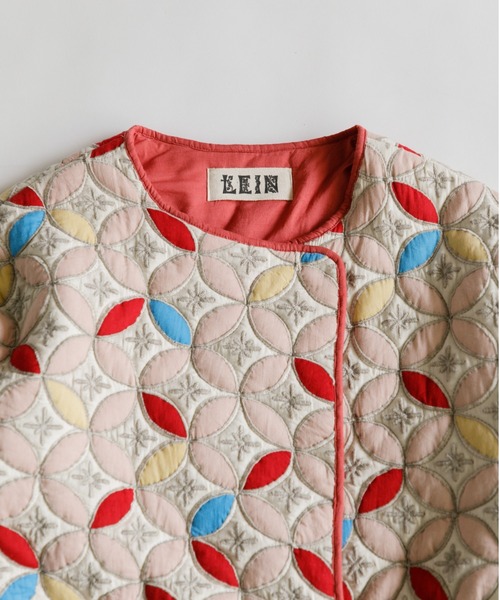 AMERICAN RAG CIE（アメリカンラグシー）の「LEIN キルトジャケット（ノーカラージャケット・レディース・ブラウン/サーモンピンク・FREE）」の13枚目の写真