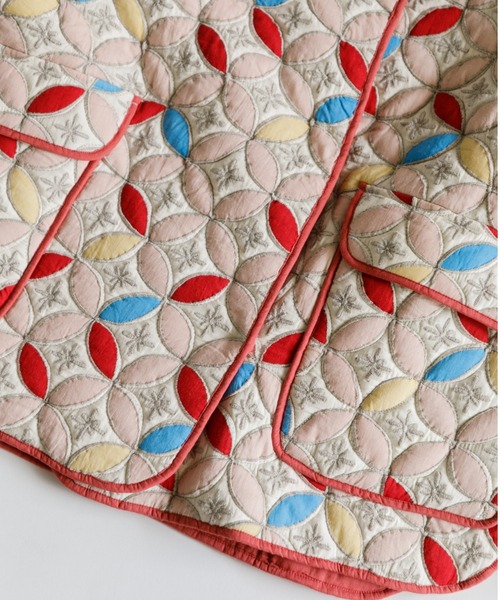 AMERICAN RAG CIE（アメリカンラグシー）の「LEIN キルトジャケット（ノーカラージャケット・レディース・ブラウン/サーモンピンク・FREE）」の15枚目の写真