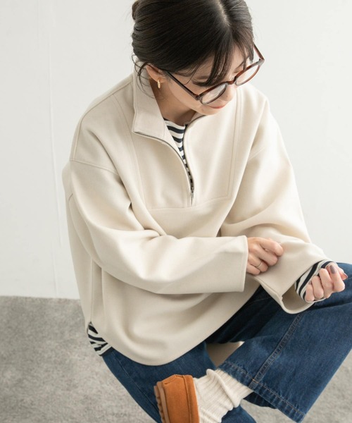URBAN RESEARCH DOORS - 新品◎アーバンリサーチドアーズ◎add fabrics ハーフZIPプルオーバー セール】『UR TECH』ハーフZIPプルオーバー（Tシャツ/カットソー
