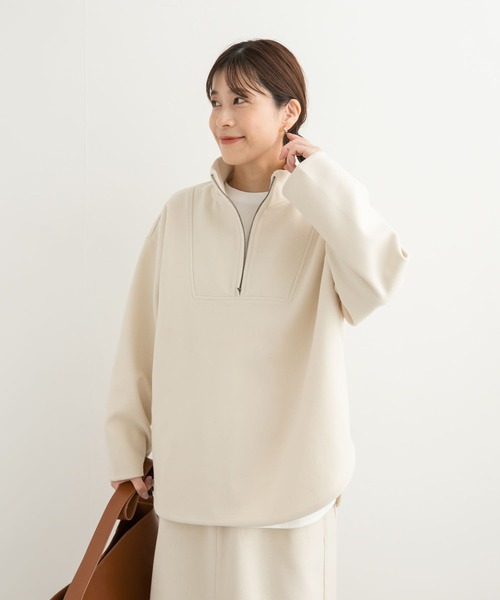 URBAN RESEARCH DOORS（アーバンリサーチドアーズ）の「『UR TECH』ハーフZIPプルオーバー（Tシャツ/カットソー・レディース・チャコールグレー/アイボリー・MEDIUM）」の21枚目の写真