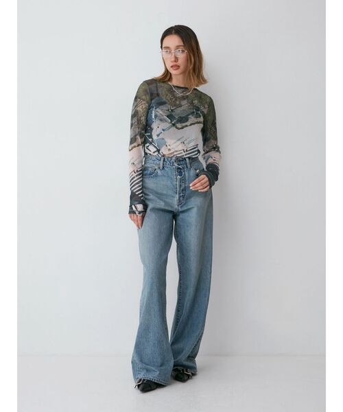 Ungrid（アングリッド）の「シアープリントチュールロングスリーブTee（Tシャツ/カットソー・レディース・グリーン/ブルー・FREE）」の12枚目の写真