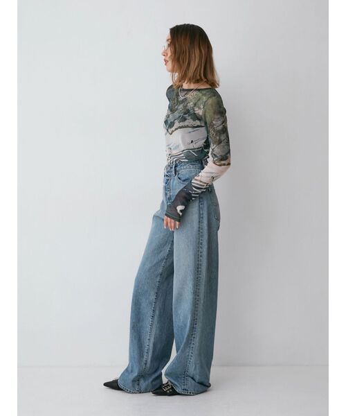 Ungrid（アングリッド）の「シアープリントチュールロングスリーブTee（Tシャツ/カットソー・レディース・グリーン/ブルー・FREE）」の13枚目の写真