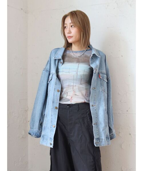 Ungrid（アングリッド）の「シアープリントチュールロングスリーブTee（Tシャツ/カットソー・レディース・グリーン/ブルー・FREE）」の17枚目の写真