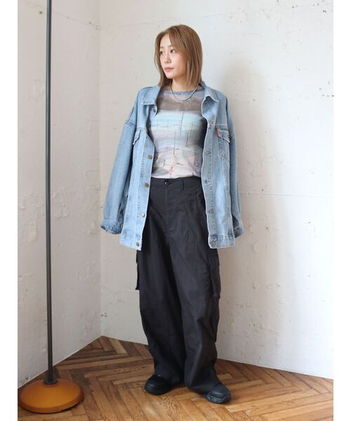 Ungrid（アングリッド）の「シアープリントチュールロングスリーブTee（Tシャツ/カットソー・レディース・グリーン/ブルー・FREE）」の18枚目の写真