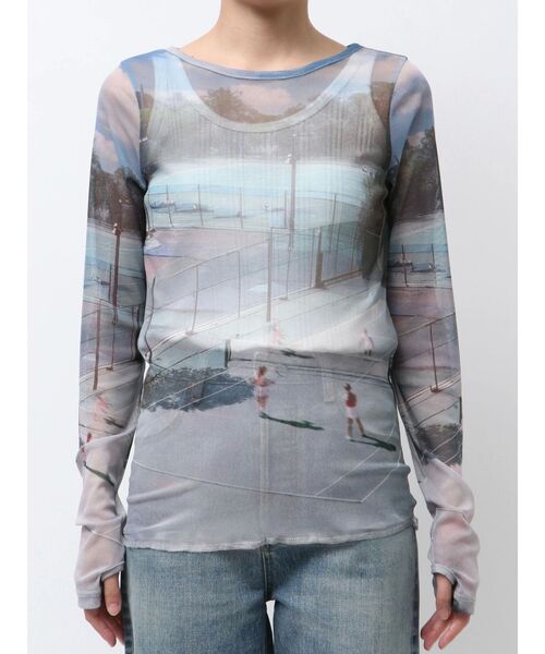 Ungrid（アングリッド）の「シアープリントチュールロングスリーブTee（Tシャツ/カットソー・レディース・グリーン/ブルー・FREE）」の20枚目の写真