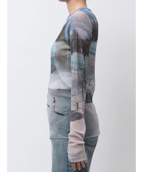 Ungrid（アングリッド）の「シアープリントチュールロングスリーブTee（Tシャツ/カットソー・レディース・グリーン/ブルー・FREE）」の21枚目の写真