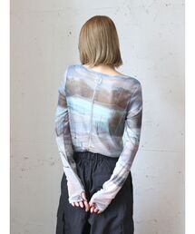 Ungrid（アングリッド）の「シアープリントチュールロングスリーブTee（Tシャツ/カットソー・レディース）」