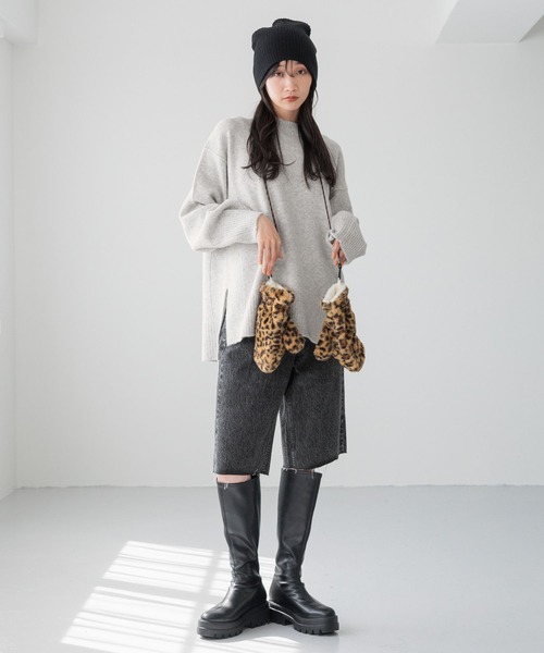 LOWRYS FARM（ローリーズファーム）の「シャギーニットワッチ 240954（キャップ・レディース・ブラック/アイボリー/レッド・FREE）」の11枚目の写真