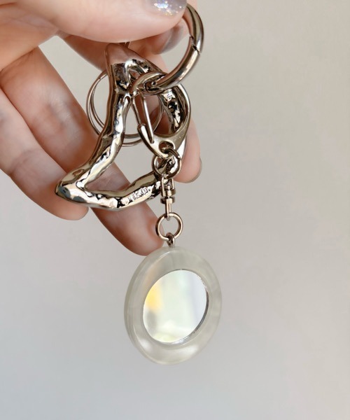 ECRu.】エッグ ミニ ミラー チャーム（キーケース/キーアクセサリー