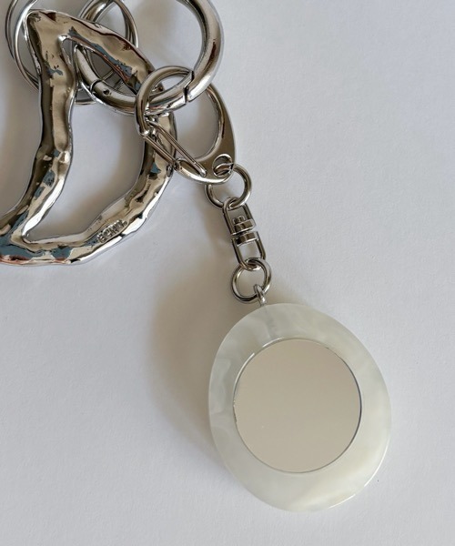 ECRu.】エッグ ミニ ミラー チャーム（キーケース/キーアクセサリー