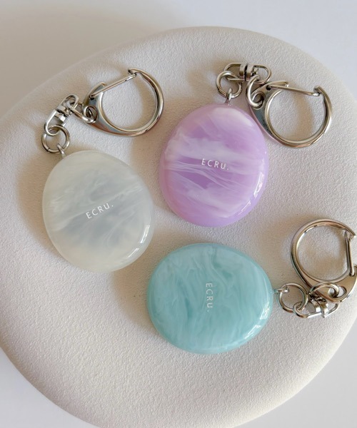 ECRu.】エッグ ミニ ミラー チャーム（キーケース/キーアクセサリー