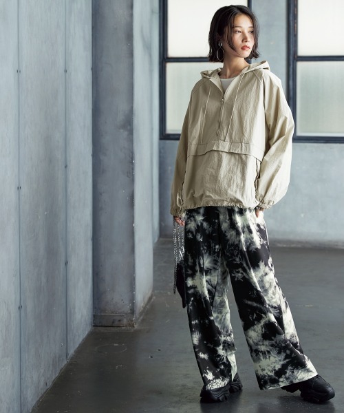 Soiunique（スワユニーク）の「ニュアンス柄ゆったりサイズ落ち感パンツ（セルフカット可） ［Soiunique］（その他パンツ・レディース・ブラック系・L/M/LL）」の3枚目の写真