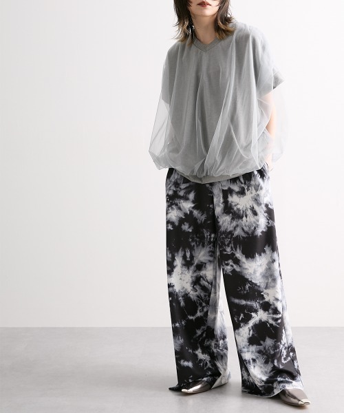 Soiunique（スワユニーク）の「ニュアンス柄ゆったりサイズ落ち感パンツ（セルフカット可） ［Soiunique］（その他パンツ・レディース・ブラック系・L/M/LL）」の6枚目の写真