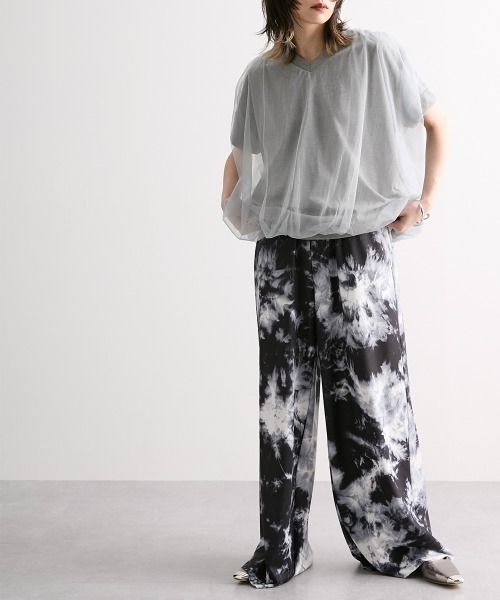 Soiunique（スワユニーク）の「ニュアンス柄ゆったりサイズ落ち感パンツ（セルフカット可） ［Soiunique］（その他パンツ・レディース・ブラック系・L/M/LL）」の12枚目の写真