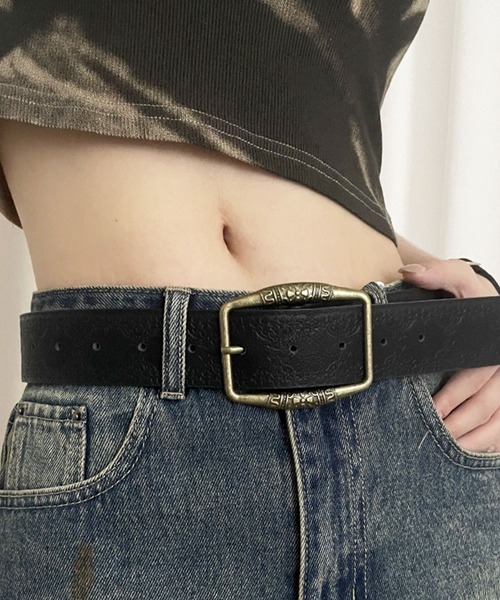 セール】エスニックテイストレザータッチ Y2K ウエスタンワイドベルト