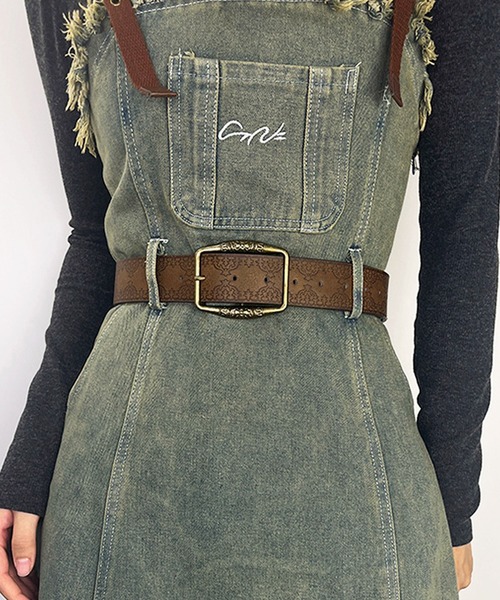 セール】エスニックテイストレザータッチ Y2K ウエスタンワイド