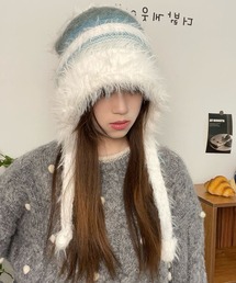 SHEPP（シープ）の「ボーダーシャギーニットキャップ（ハット）」