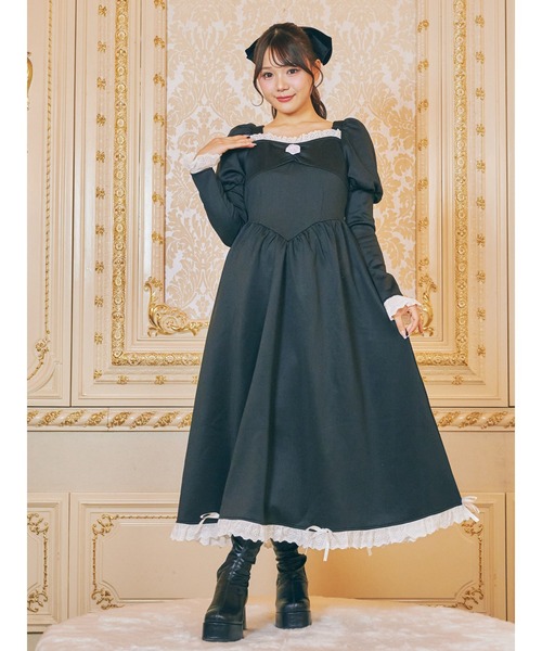 Me roir(ミーロワール)の「ローズモチーフプリンセスカットワンピース(ワンピース・レディース・ブラック/オフホワイト/グレー・M)」の16枚目の写真