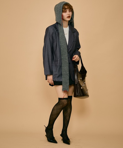 セール】ロングイヤーフラップニットキャップマフラー（ニットキャップ