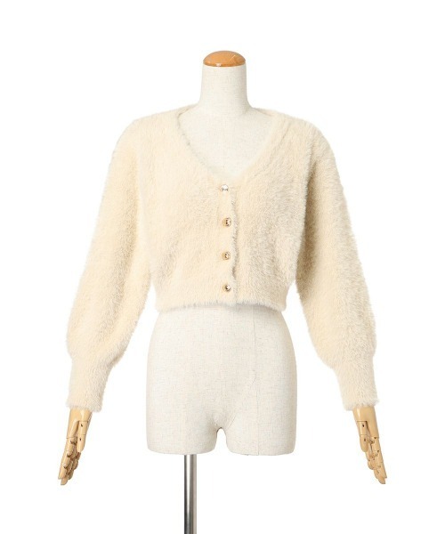 an another angelus（アンアナザーアンジェラス）の「エンブレム釦フェザーニットカーディガン/ananotherangelus（カーディガン/ボレロ・レディース・ダークグレー/アイボリー/ピンク系その他・FREE）」の10枚目の写真