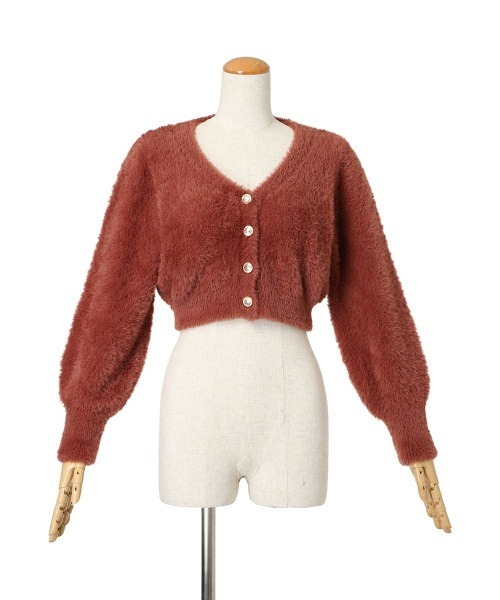 an another angelus（アンアナザーアンジェラス）の「エンブレム釦フェザーニットカーディガン/ananotherangelus（カーディガン/ボレロ・レディース・ダークグレー/アイボリー/ピンク系その他・FREE）」の11枚目の写真