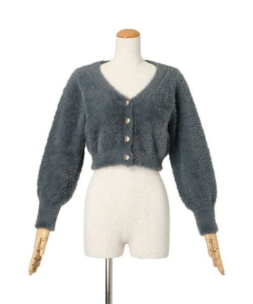 an another angelus（アンアナザーアンジェラス）の「エンブレム釦フェザーニットカーディガン/ananotherangelus（カーディガン/ボレロ・レディース・ダークグレー/アイボリー/ピンク系その他・FREE）」の12枚目の写真