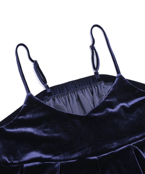 AMELY（エミリー）の「ベロアキャミソール＆ワイドパンツ セットアップ（セットアップ・レディース・ネイビー/ブラウン/ブラック・フリー）」の9枚目の写真