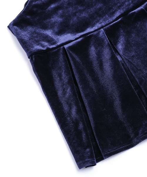 AMELY（エミリー）の「ベロアキャミソール＆ワイドパンツ セットアップ（セットアップ・レディース・ネイビー/ブラウン/ブラック・フリー）」の7枚目の写真