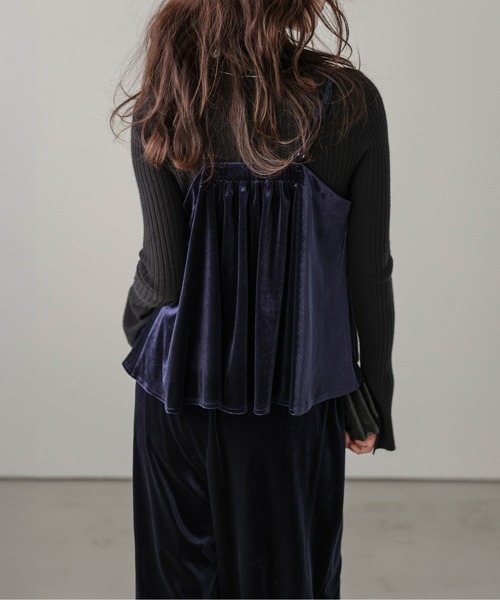 セール】ベロアキャミソール＆ワイドパンツ セットアップ