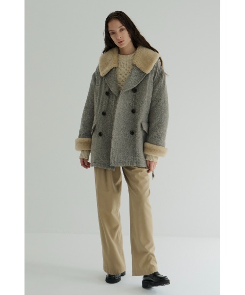 CLANE（クラネ）の「CLANE/クラネ/BOA COLLAR MILITARY COAT