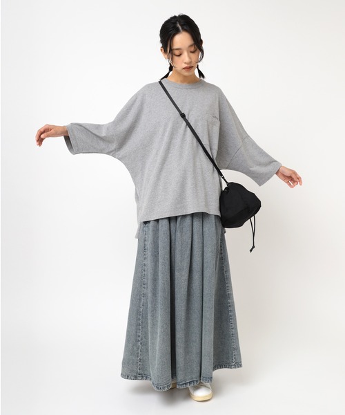 URCH RNA(アーチ アールエヌエー)の「M2373 チビ袖ドルマンポケT(Tシャツ/カットソー・レディース・ベージュ系その他/杢グレー/チャコール/グリーン・FREE)」の22枚目の写真