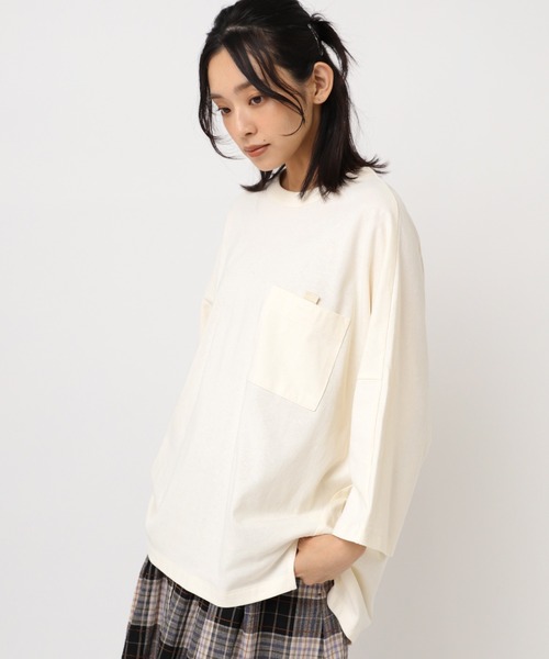 URCH RNA(アーチ アールエヌエー)の「M2373 チビ袖ドルマンポケT(Tシャツ/カットソー・レディース・ベージュ系その他/杢グレー/チャコール/グリーン・FREE)」の19枚目の写真