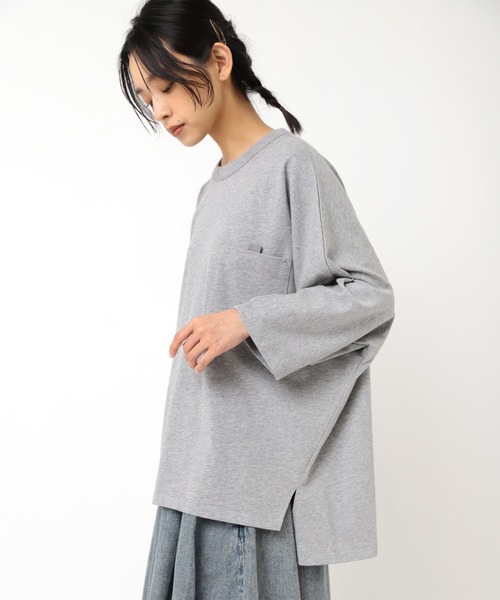 URCH RNA(アーチ アールエヌエー)の「M2373 チビ袖ドルマンポケT(Tシャツ/カットソー・レディース・ベージュ系その他/杢グレー/チャコール/グリーン・FREE)」の15枚目の写真