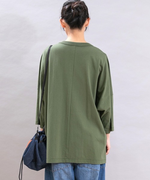 URCH RNA(アーチ アールエヌエー)の「M2373 チビ袖ドルマンポケT(Tシャツ/カットソー・レディース・ベージュ系その他/杢グレー/チャコール/グリーン・FREE)」の8枚目の写真