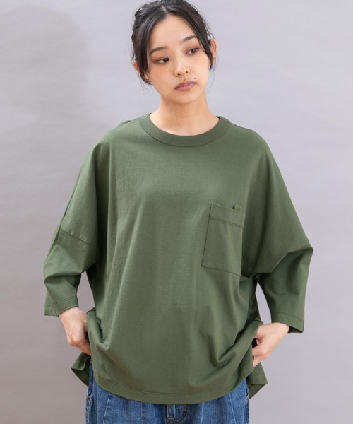 URCH RNA(アーチ アールエヌエー)の「M2373 チビ袖ドルマンポケT(Tシャツ/カットソー・レディース・ベージュ系その他/杢グレー/チャコール/グリーン・FREE)」の7枚目の写真