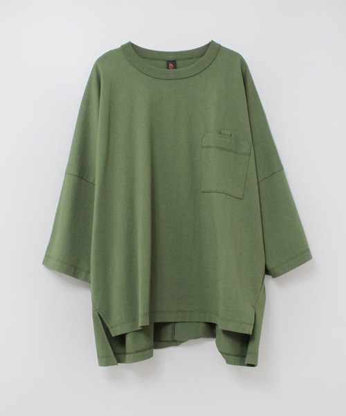 URCH RNA(アーチ アールエヌエー)の「M2373 チビ袖ドルマンポケT(Tシャツ/カットソー・レディース・ベージュ系その他/杢グレー/チャコール/グリーン・FREE)」の9枚目の写真