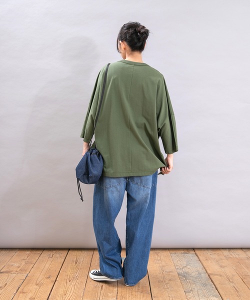 URCH RNA(アーチ アールエヌエー)の「M2373 チビ袖ドルマンポケT(Tシャツ/カットソー・レディース・ベージュ系その他/杢グレー/チャコール/グリーン・FREE)」の6枚目の写真