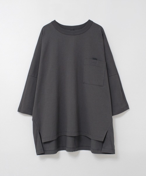 URCH RNA(アーチ アールエヌエー)の「M2373 チビ袖ドルマンポケT(Tシャツ/カットソー・レディース・ベージュ系その他/杢グレー/チャコール/グリーン・FREE)」の12枚目の写真