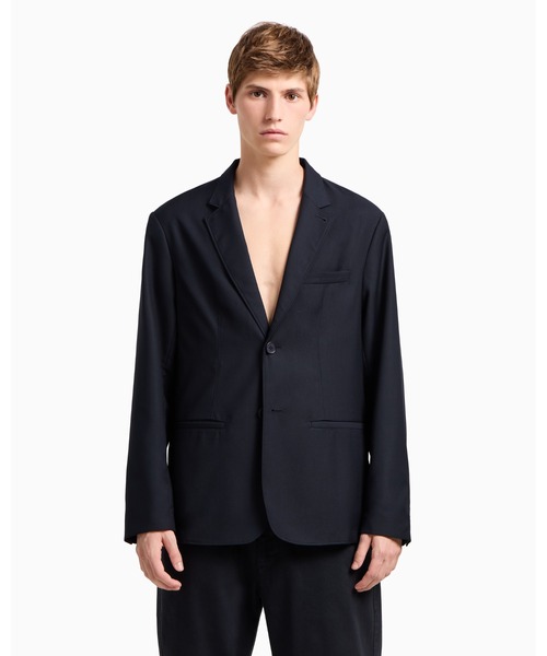 【a1533】EMPORIO ARMANI 美品 テーラードジャケット 52 セール】【A|X アルマーニ エクスチェンジ】シングルブレスト
