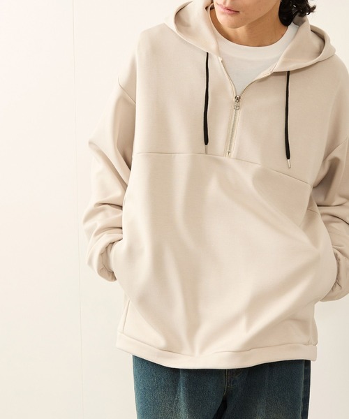 ハーフジップエッセンシャルプルパーカー（パーカー）｜JUNRED（ジュンレッド）