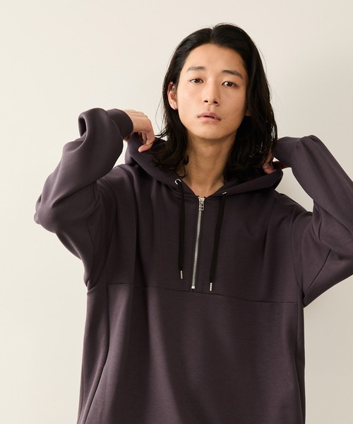 ハーフジップエッセンシャルプルパーカー（パーカー）｜JUNRED（ジュンレッド）