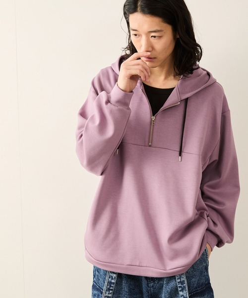 ハーフジップエッセンシャルプルパーカー（パーカー）｜JUNRED（ジュンレッド）